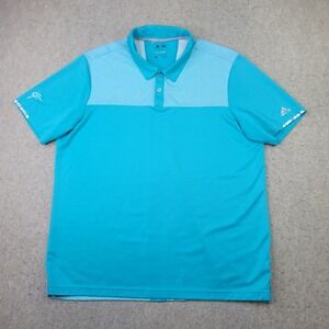 Adidas Climachill Polo Shirt Mens XL Blue Short Sleeve Golf Logo Cooling Stretch